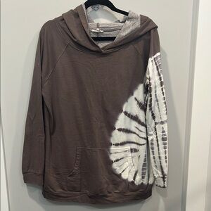 Easel Brown and White Tie-Dye Hoodie